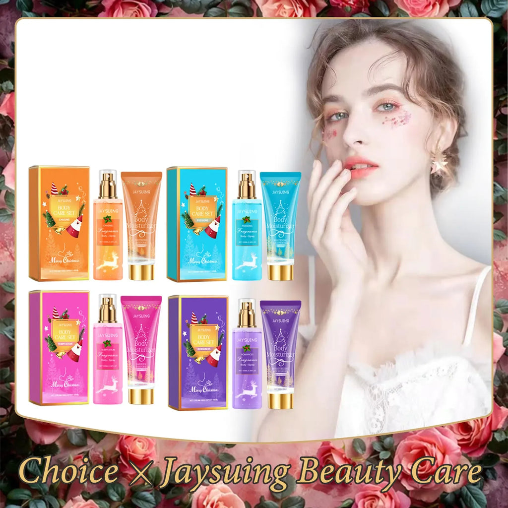 Christmas Moisturizing Cream Spray Long Lasting Fragrance Smoothing Body Repairing Dry Refreshing Nourishing Skin Care Set.