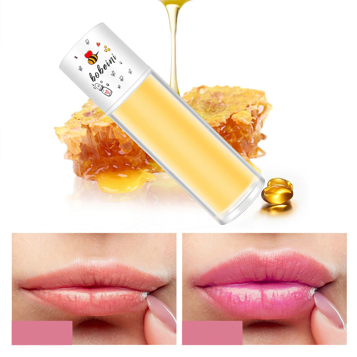 Bee Lip Oil Water-shine Glass Transparent Lip Honey Dry Repair Lip Care toot Lip Moisturizing Lip Oil - Beauty Collection Studio