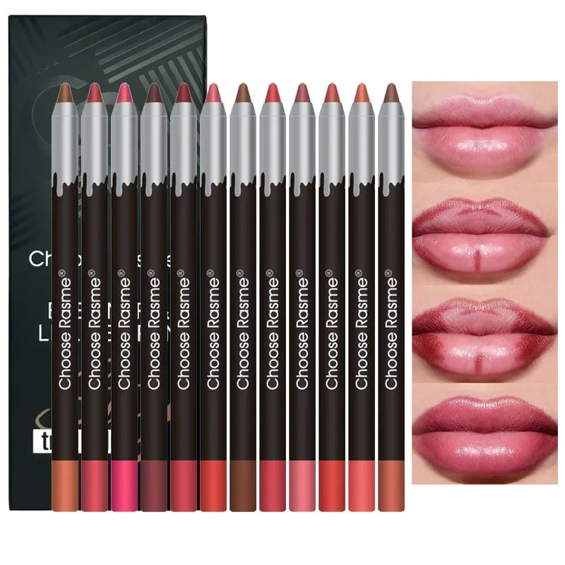 12 color matte lip liner set, lipstick pen in 12 colors, gift set, durable lip makeup - My Vixen Vault