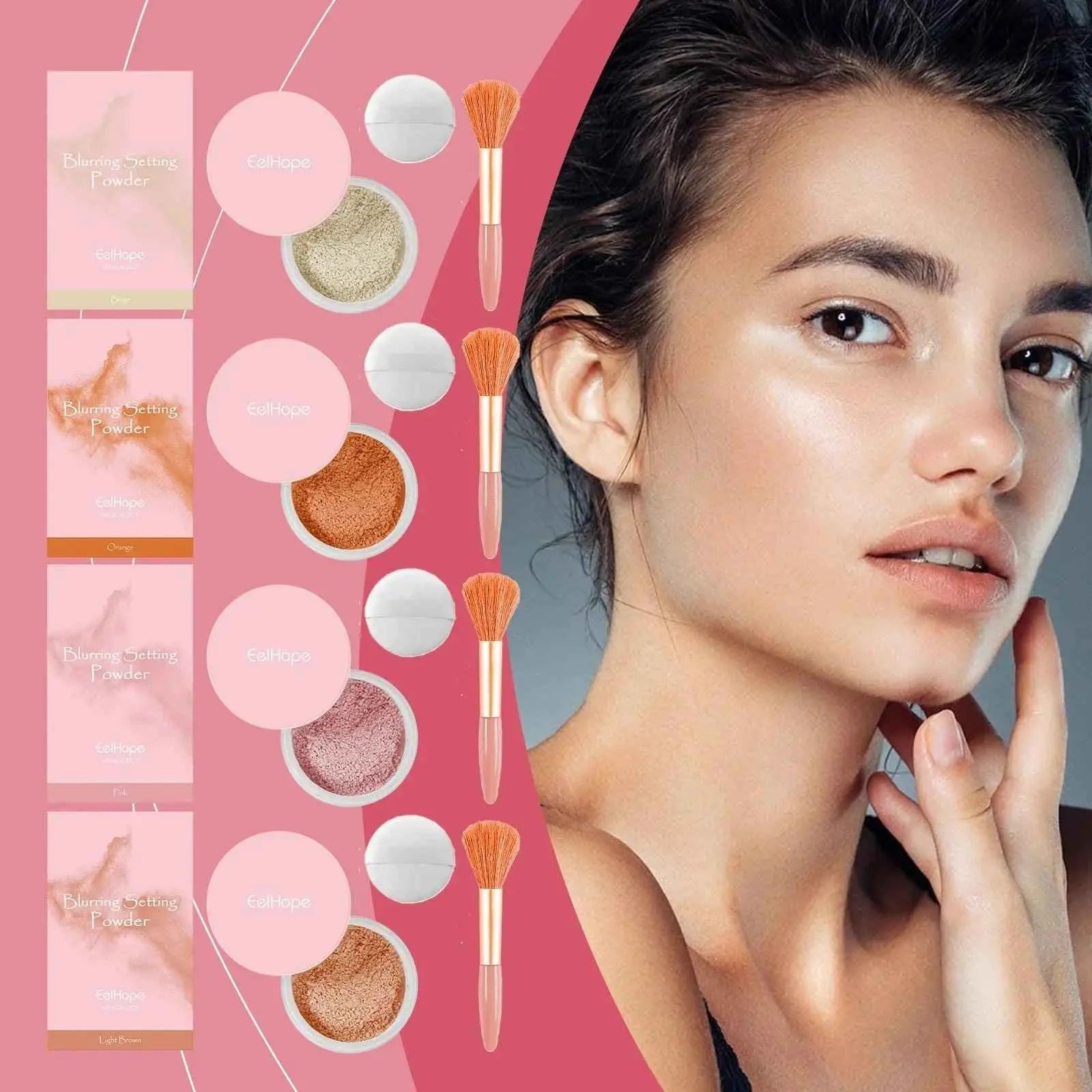 Eelhope Matte Orange Powder & Brush – Long Lasting Finish