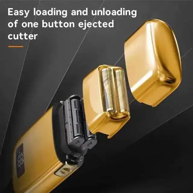 Hot Sale Kemei Km-Tx3 2021new Design Anti Pinch Hair Product Electric Gold Metal Body Shaving Usb Charging Reciprocating Shaver - My Vixen Vault