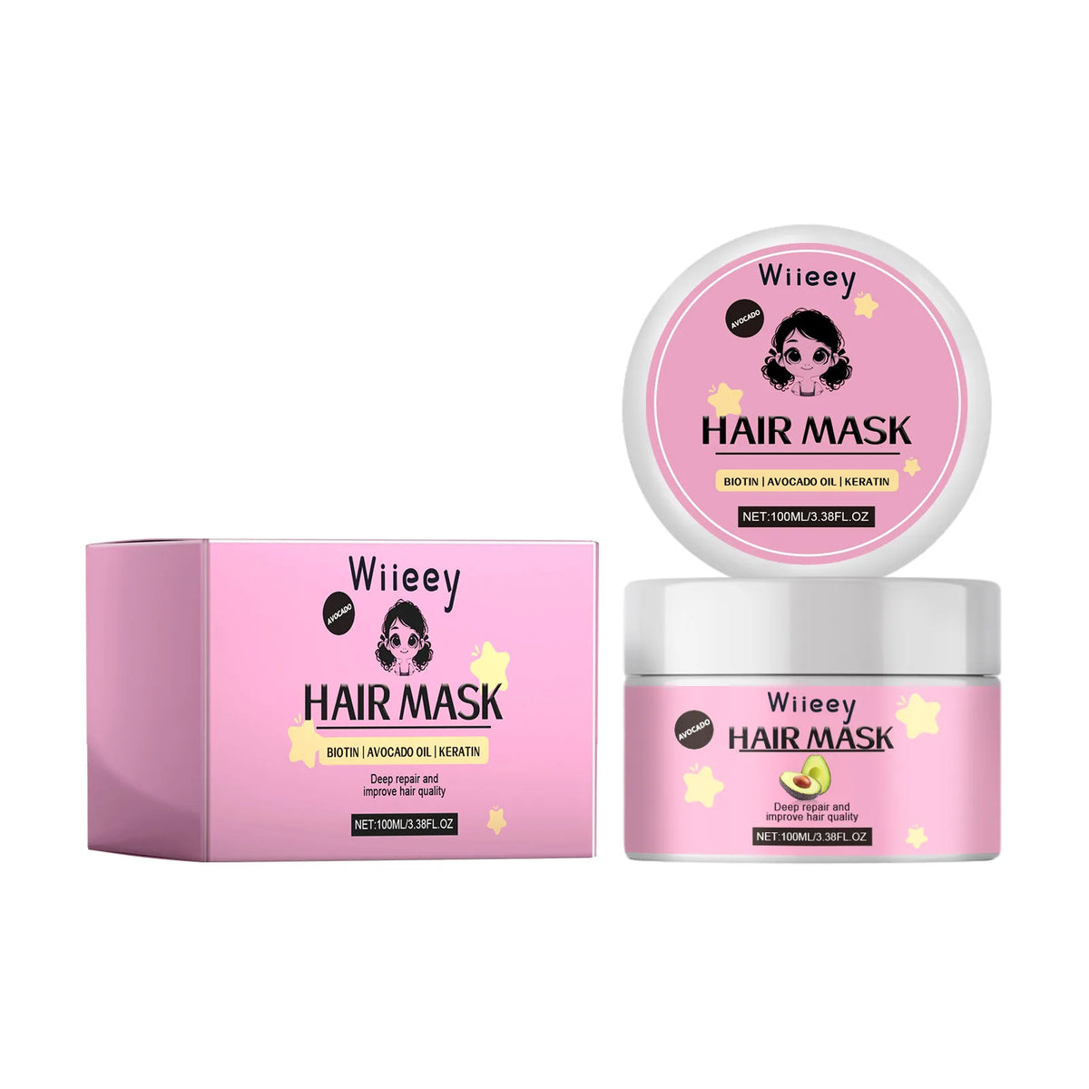 Wiieey Avocado Brightening Smooth Nourishing Frizzy Split Ends Repairing Hair Mask - Beauty Collection Studio