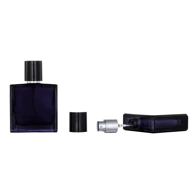 B033-30 Classic 30mL Black Ink Glass Design Portable Perfume Bottles with Silver Spray-Head Screw Cap Cologne Packaging Carton - My Vixen Vault