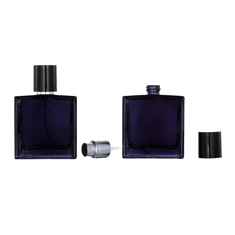 B033-30 Classic 30mL Black Ink Glass Design Portable Perfume Bottles with Silver Spray-Head Screw Cap Cologne Packaging Carton - My Vixen Vault