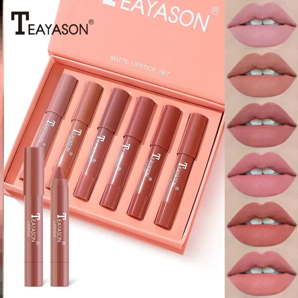 6Pcs Matte Lip Gloss Set Liquid Lipstick Waterproof Long - My Vixen Vault