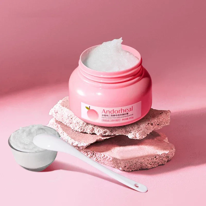Peach Split Yeast Body Scrub Cream Tender White Body Softening Cutin Deep Cleansing Exfoliating Skin Genuine Goods Female - My Vixen Vault