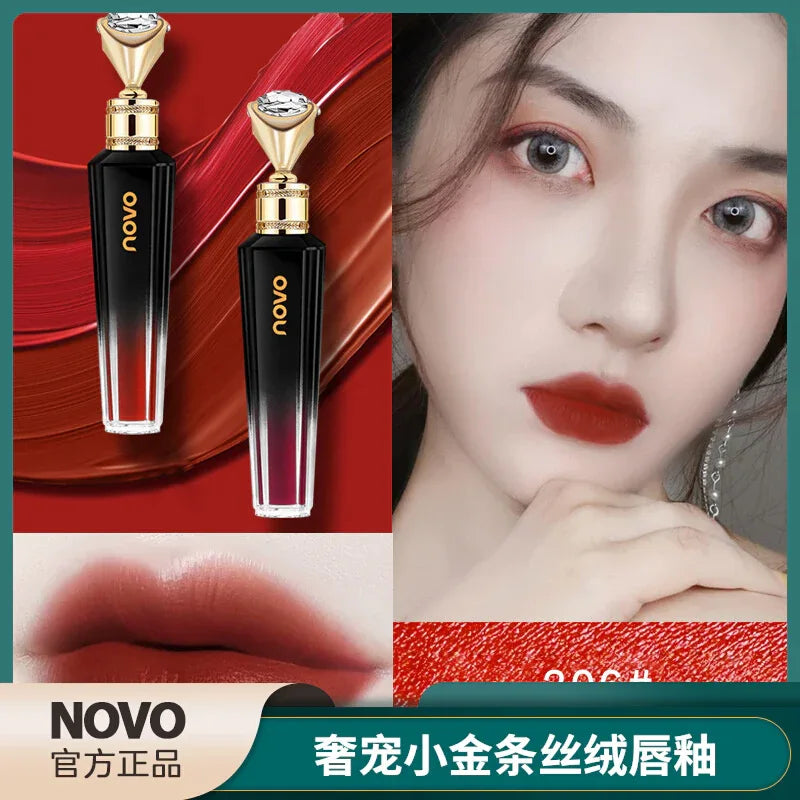 Novo Official Flagship Store Vintage Velvet Lip Lacquer Matte Finish Lipstick Lip Gloss Long-Lasting White No Stain on Cup Women - My Vixen Vault