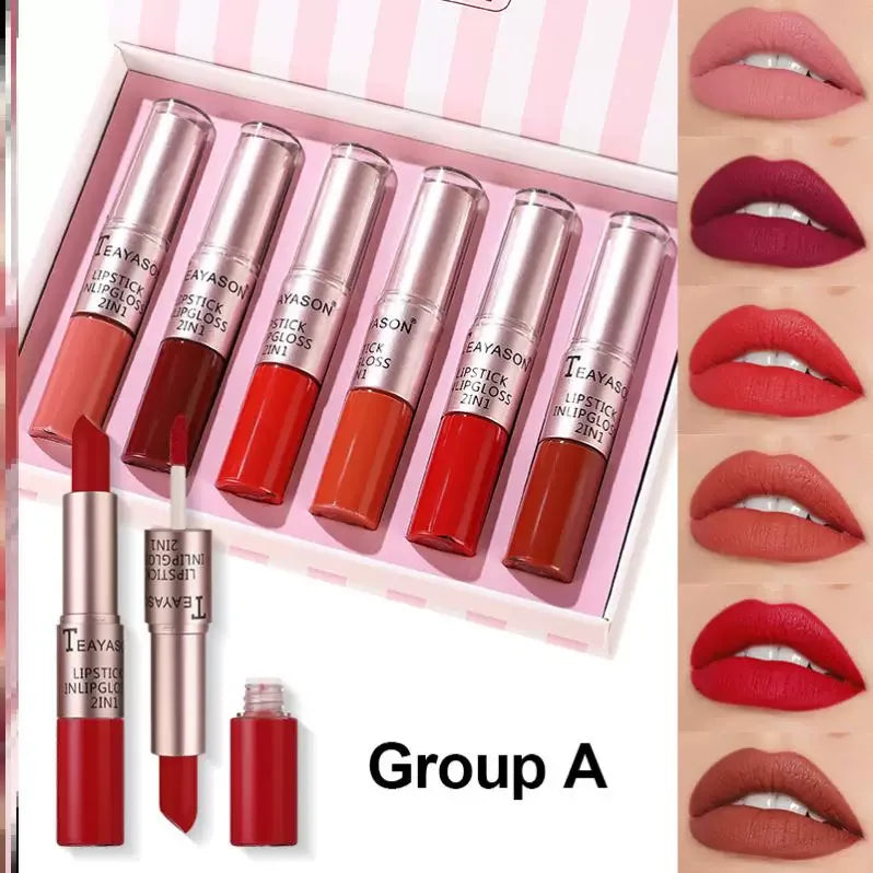 6Pcs Matte Lip Gloss Set Liquid Lipstick Waterproof Long - My Vixen Vault