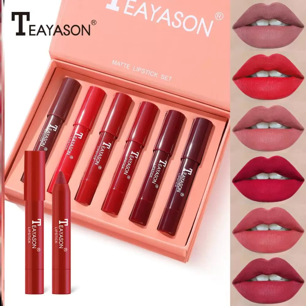 6Pcs Matte Lip Gloss Set Liquid Lipstick Waterproof Long - My Vixen Vault