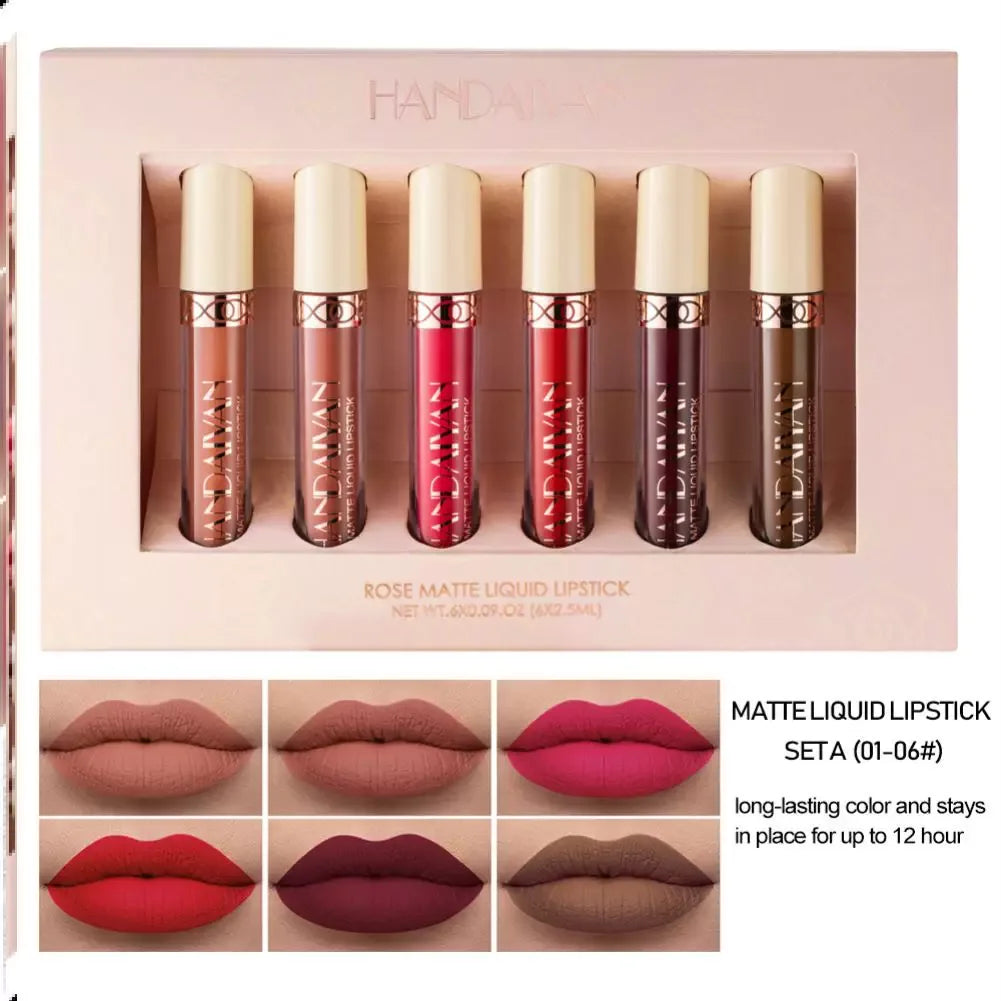 6Pcs Matte Lip Gloss Set Liquid Lipstick Waterproof Long - My Vixen Vault