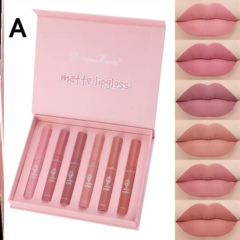 6Pcs Matte Lip Gloss Set Liquid Lipstick Waterproof Long - My Vixen Vault