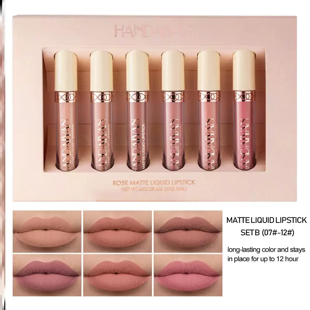 6Pcs Matte Lip Gloss Set Liquid Lipstick Waterproof Long - My Vixen Vault