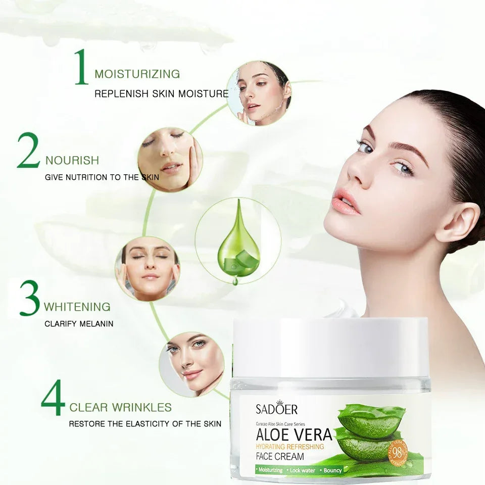 Aloe Vera Face Cream Day Night Acne Oil Control Whitening Cream.