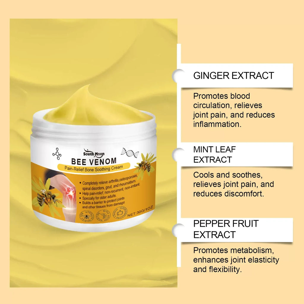 Cross-Border Southmoon Bee Venom Joint Neck Cream Relieve Shoulder, Neck, Waist, Leg, Sore Hands and Feet Discomfort Herbal Massage - My Vixen Vault