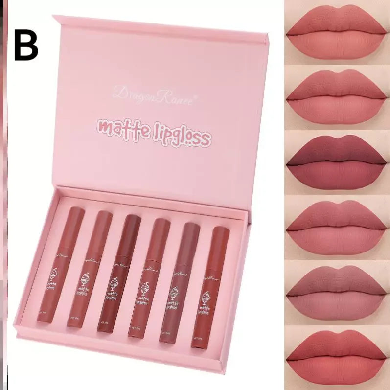6Pcs Matte Lip Gloss Set Liquid Lipstick Waterproof Long - My Vixen Vault