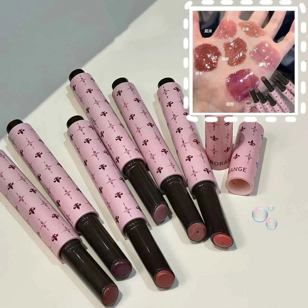 Mulberry Purple Shimmer Lip Jelly Pen Moisturizing Mirror Water Light Solid Lip Gloss Film-forming Non-Fading Gloss Lipstick.