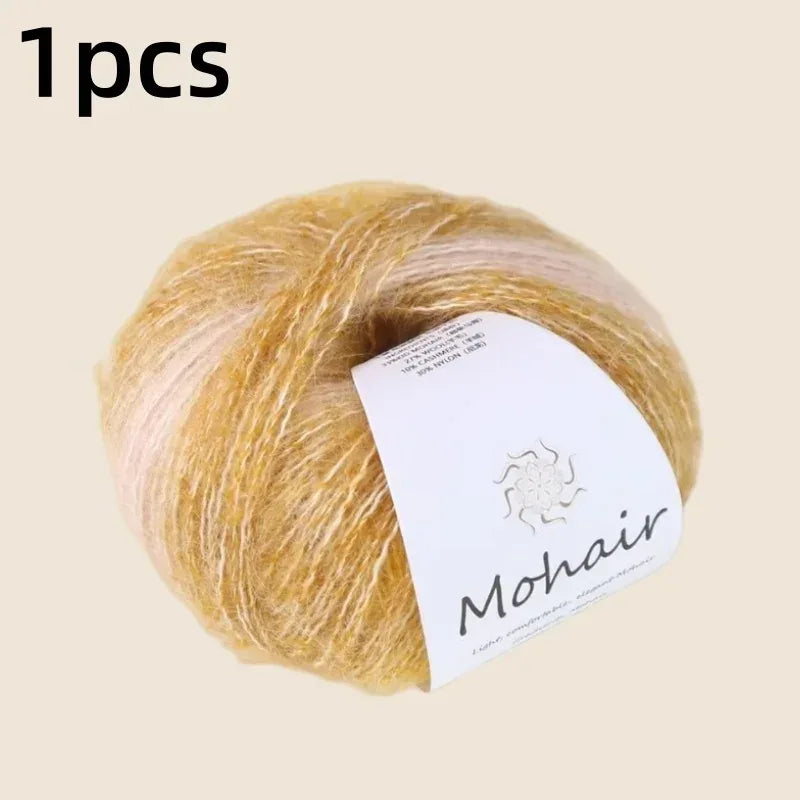 Gradient Mohair Soft Cotton Yarn DIY Crochet Hand Knitting Yarn Segment Dyed Wool Yarn For Baby Sweater Hat Scarf - My Vixen Vault