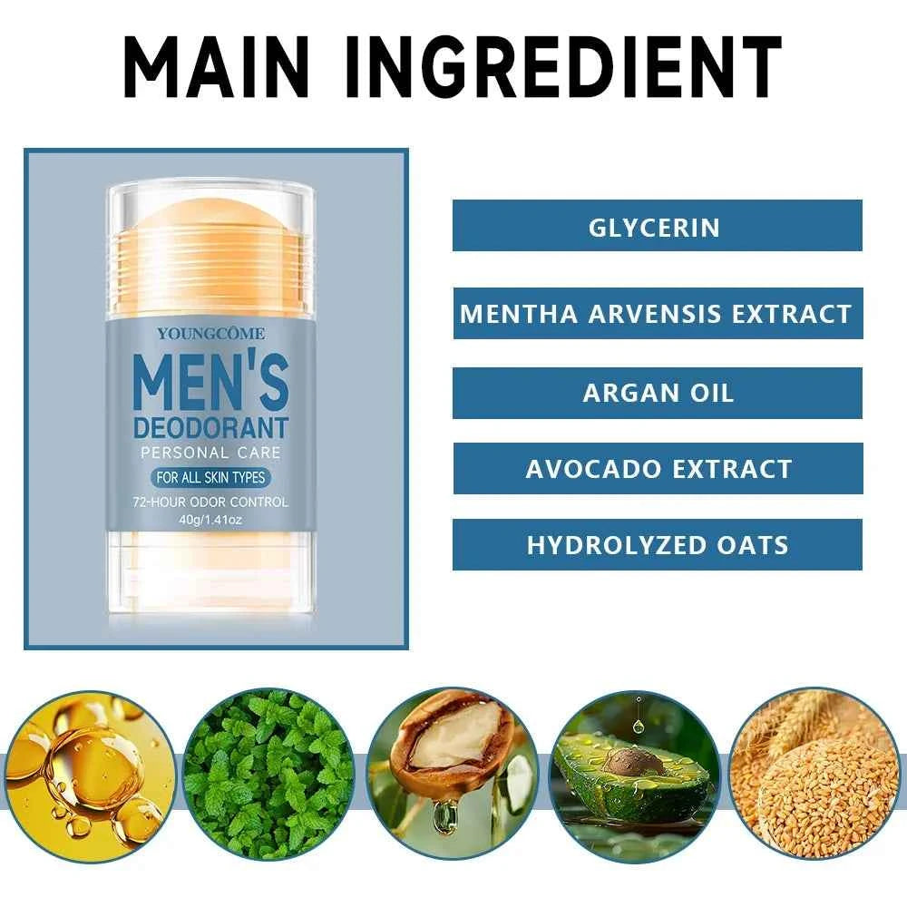 YOUNGCOME Mens Refreshing Fragrant Body Lotion Long-Lasting Deodorizing,Anti-Sweating, and Moisture Control for Hot Summer Days