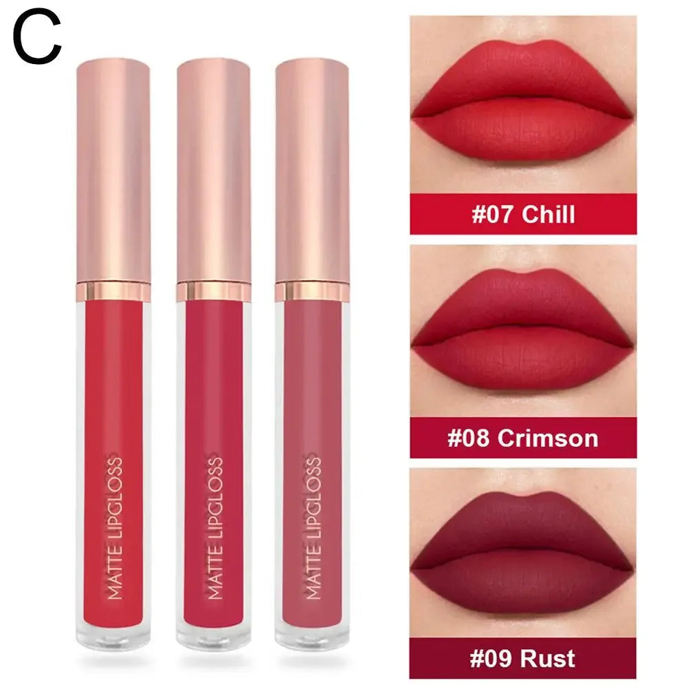 Punk Dark Plum 24H Waterproof Matte Velvet Lipgloss Makeup Long-Lasting Non-stick Cup Lip Glaze Nude Liquid Lipstick Cosmetics - My Vixen Vault