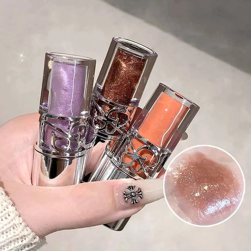 Gege Bear Glittering Mirror Lip Glaze, Watery Shimmering Light Lip Gloss Makeup 8 Colors, Hydrating Moisturizing, Long Lasting.