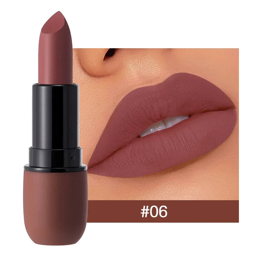 6-Color Matte Lipstick: Velvet Lip Color, Smooth, Waterproof, Long-Lasting Color Lip Makeup - My Vixen Vault