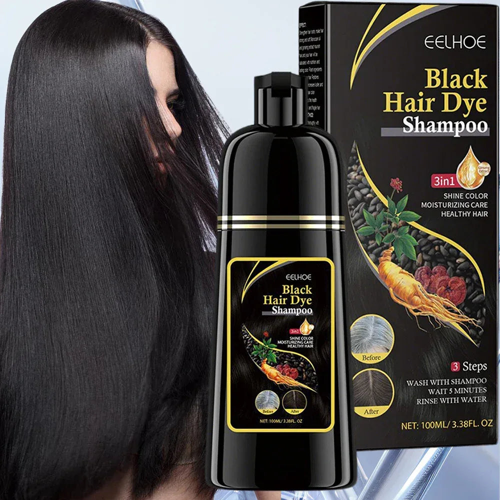 3 In 1 Instant Coloring Shampo Change Hair Color Gray Hair to Black Natural Black Color for Men Women Hair Dye Deep Nourishing - My Vixen Vault
