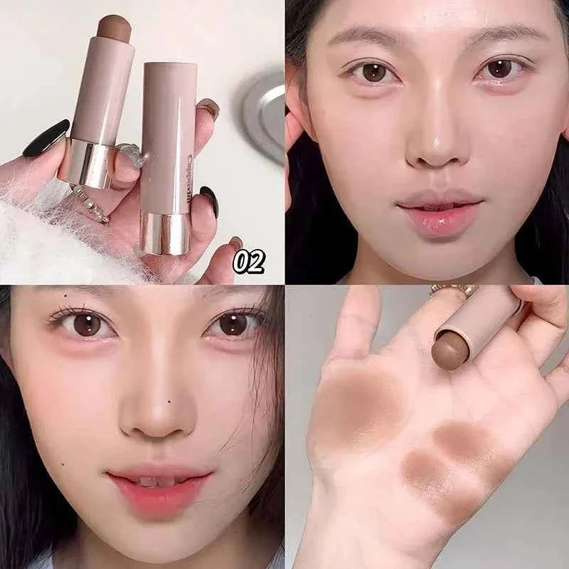 Gray Brown Bronzer Contouring Stick Waterproof Cream Texture Moisturizing Shadow Contouring Pen Face Concealer Cosmetics Makeup.