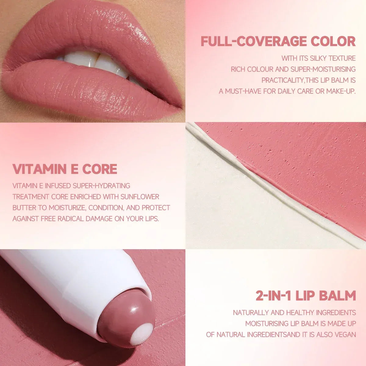 2-in-1 Nude Lipstick Matte Red Lip Balm Moisturizing 6 Colors Sandwich Lipstick Waterproof Long Lasting Non-stick Cup Lip Stick - My Vixen Vault