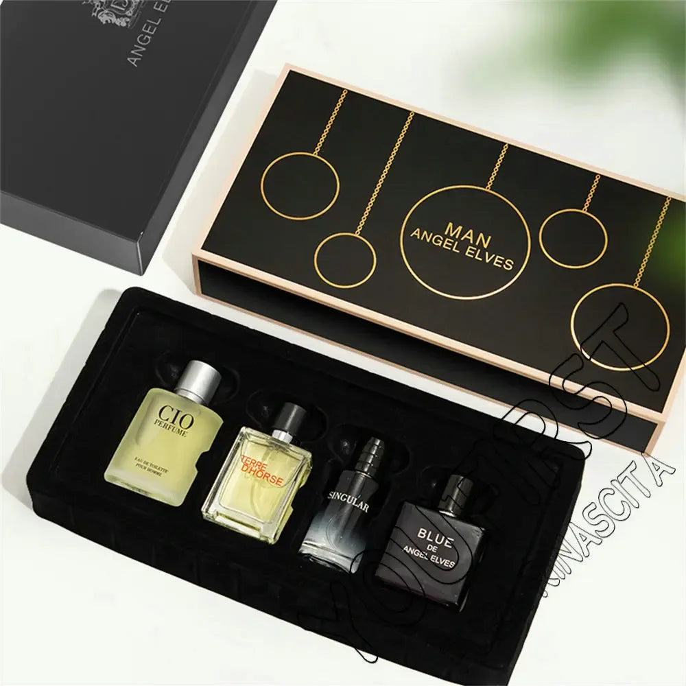 Luxury Brand Perfume Men Cologne Man Parfums Homme 120ml Hombre Perfumes Masculinos Gift Box 4Pcs Set Plant Floral Scent Spray - My Vixen Vault