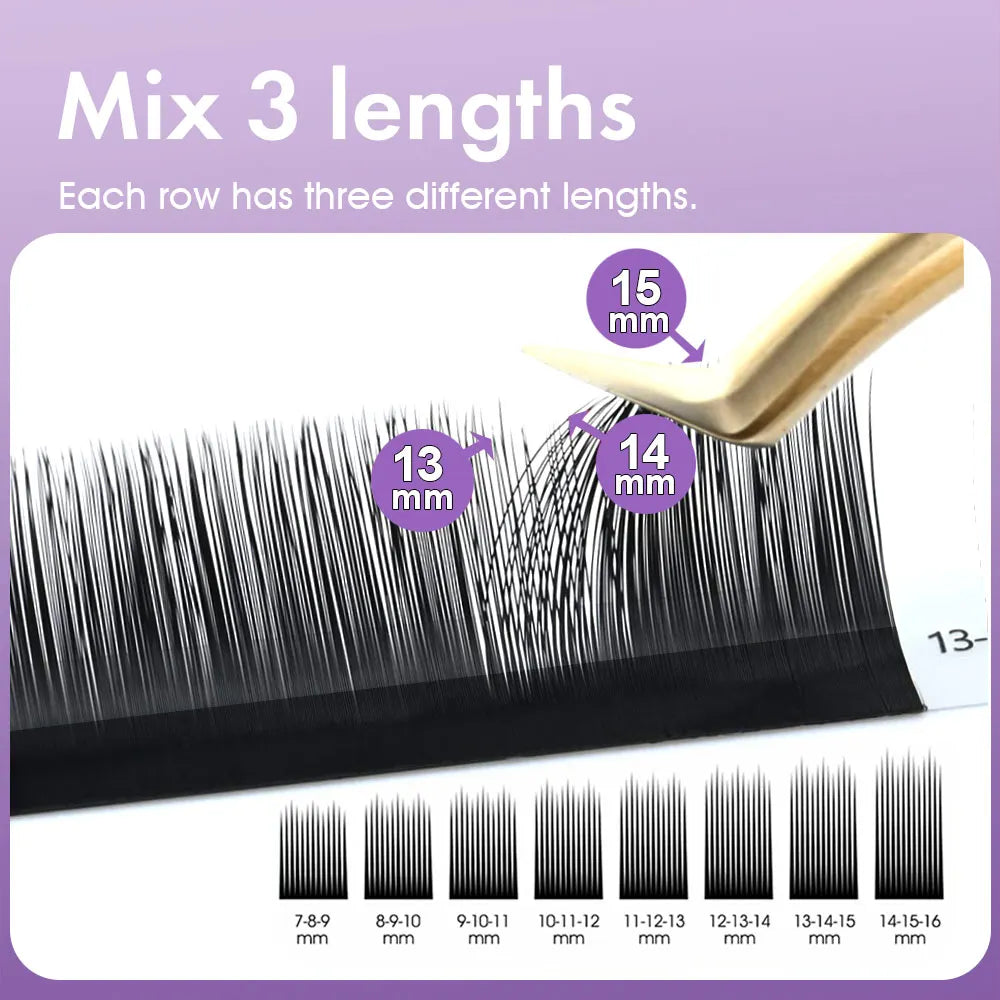 MASSCAKU Camellia Blooming False Eyelashes L M Curl Ultra Soft Wispy Faux Mink Mega Volume Fans Lash Extensions Makeup Products - Beauty Collection Studio