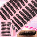 DIY Lash Extension Kit Clusters Individual Eyelashes Kit 9-16mm with Bond and Seal Wispy Natural Mange Lashes - My Vixen Vault
