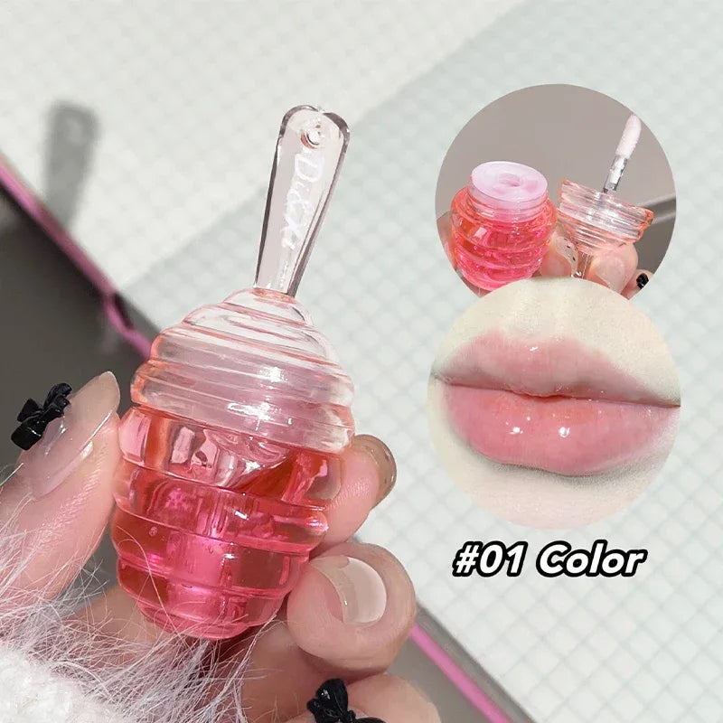 Small Honeypot Lip Oil Moisturizing and Fading Lip Pattern Water Lip Balm Dudu Lips.