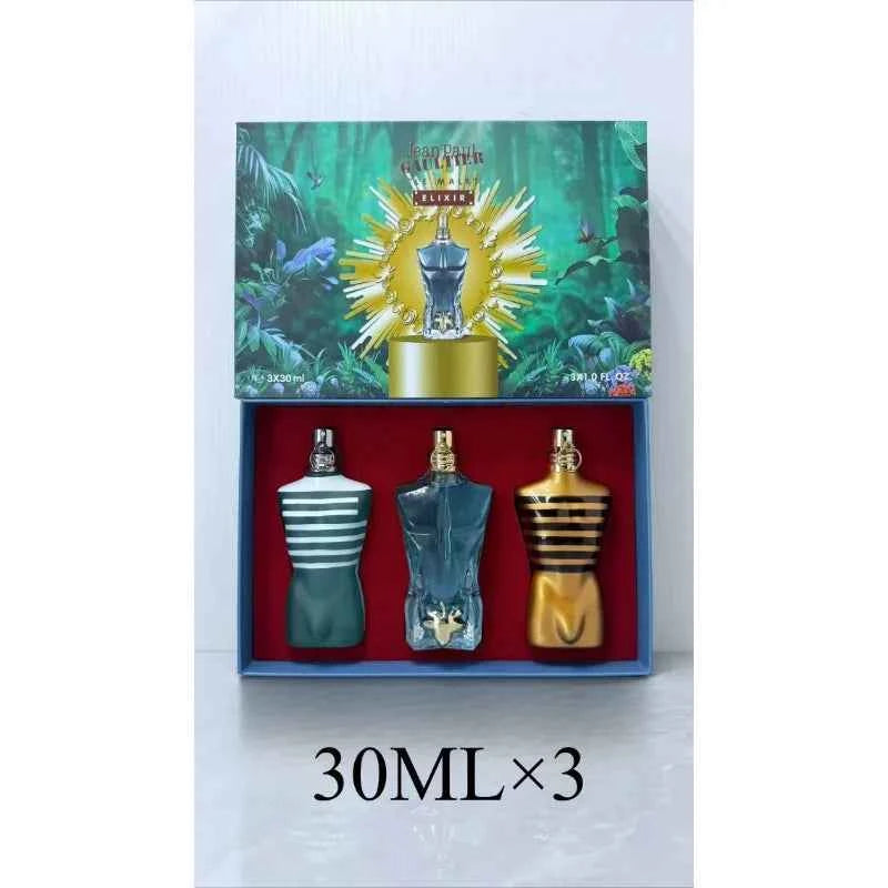 Men Portable Eau De Parfum Set Long Lasting Oriental Woody Scent Rich Warm Masculine Aroma with Three Deep Refined Variants