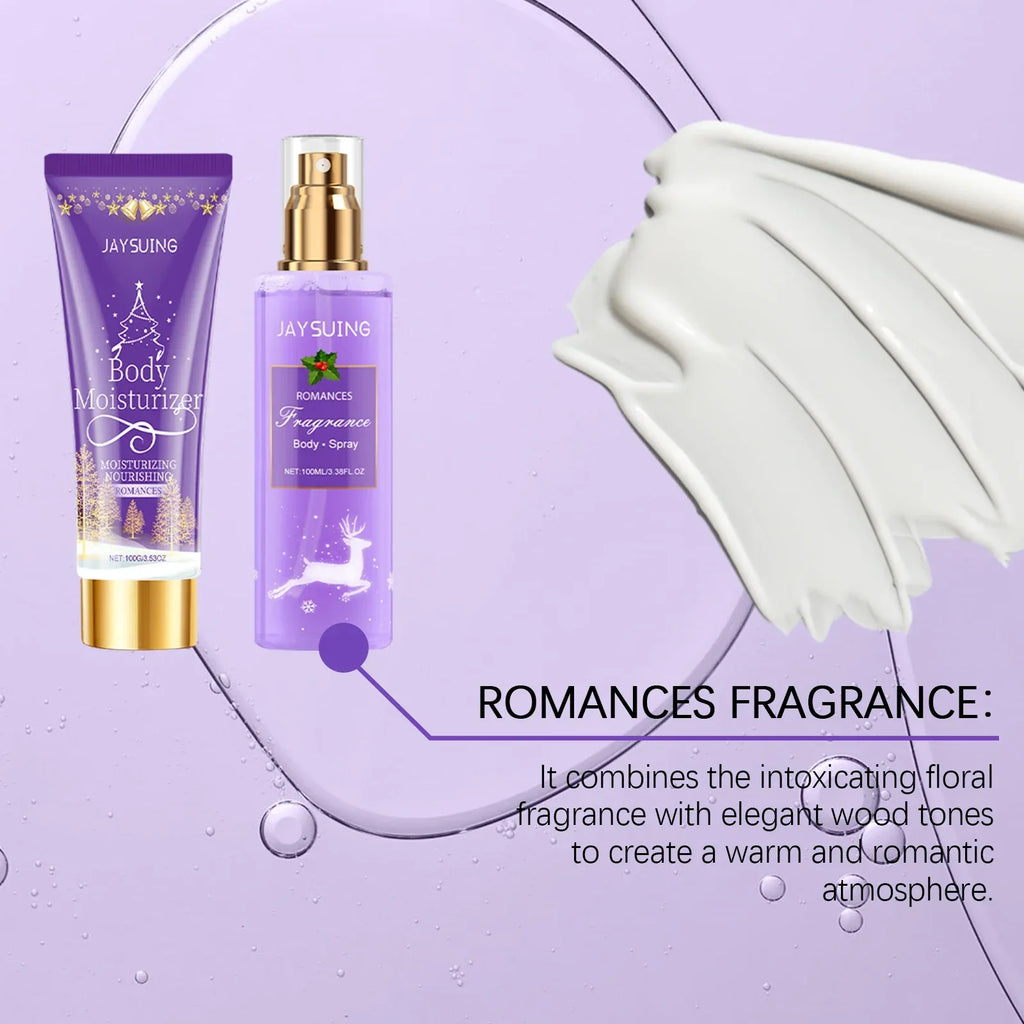 Jaysuing Christmas Fragrance Body Care Set Holiday Gift Set Body Lotion Body Mist Moisturizing Skin Care with Shea Butter 2 pcs.