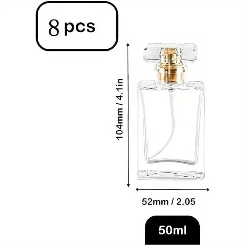 8pcs 30ml Glass Perfume Bottles Empty Refillable Clear Travel Perfume Spray Atomizer Bottle Perfume Bottle Atomizer Container - My Vixen Vault