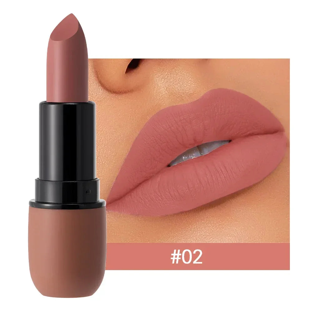 6-Color Matte Lipstick: Velvet Lip Color, Smooth, Waterproof, Long-Lasting Color Lip Makeup - My Vixen Vault