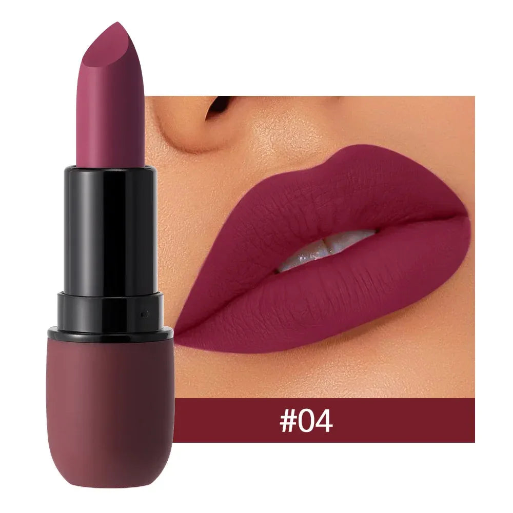 6-Color Matte Lipstick: Velvet Lip Color, Smooth, Waterproof, Long-Lasting Color Lip Makeup - My Vixen Vault