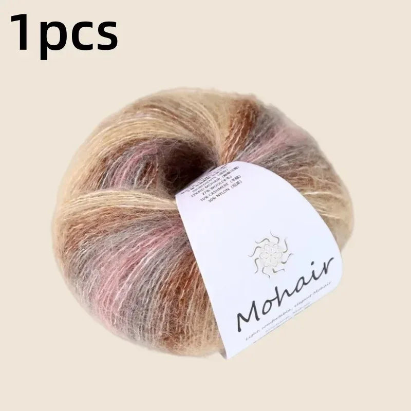 Gradient Mohair Soft Cotton Yarn DIY Crochet Hand Knitting Yarn Segment Dyed Wool Yarn For Baby Sweater Hat Scarf - My Vixen Vault