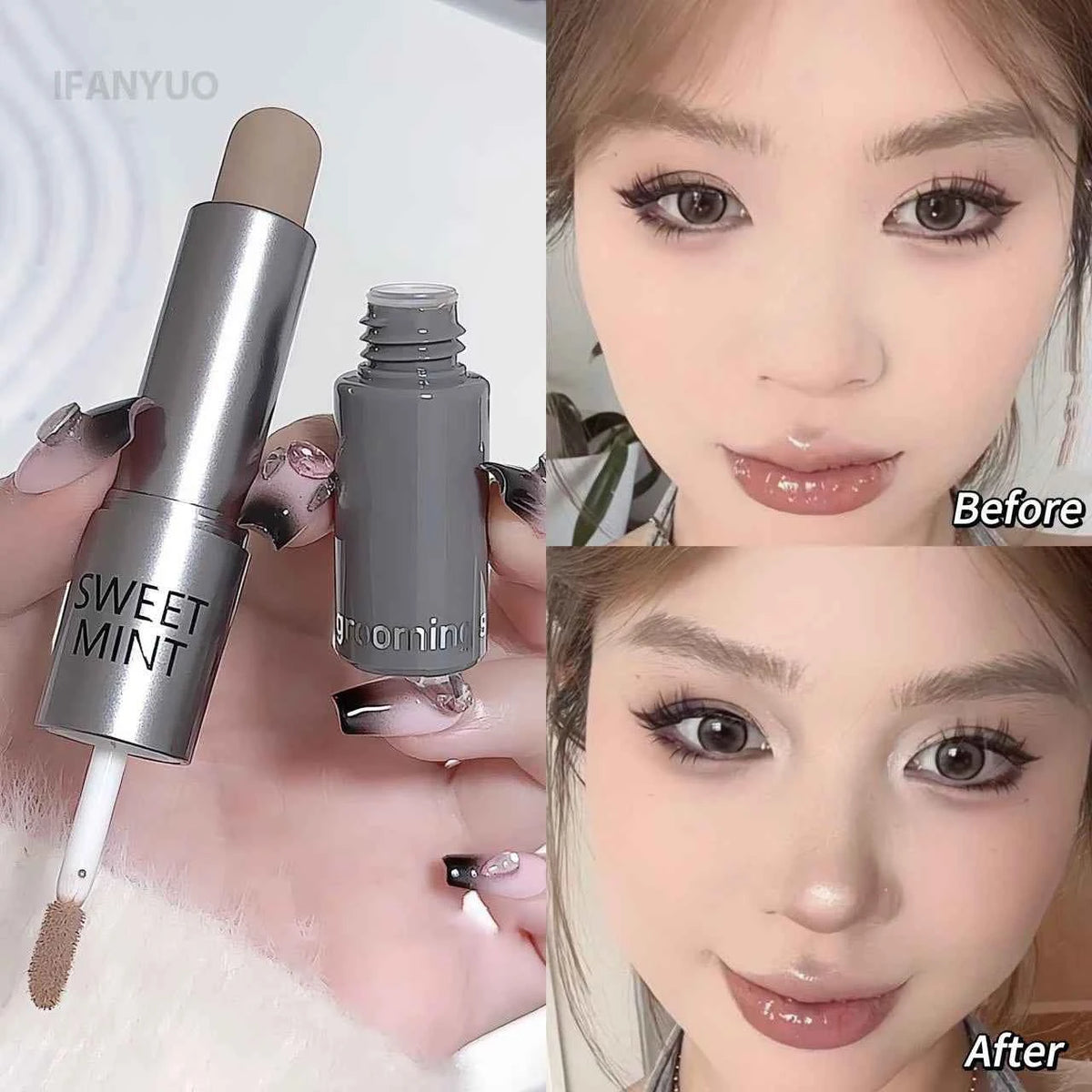 Moisturizing Matte Concealer Contour Stick Smooth Lasting 3D Nose Shadow Waterproof Face Highlight Brighten Contour Makeup.