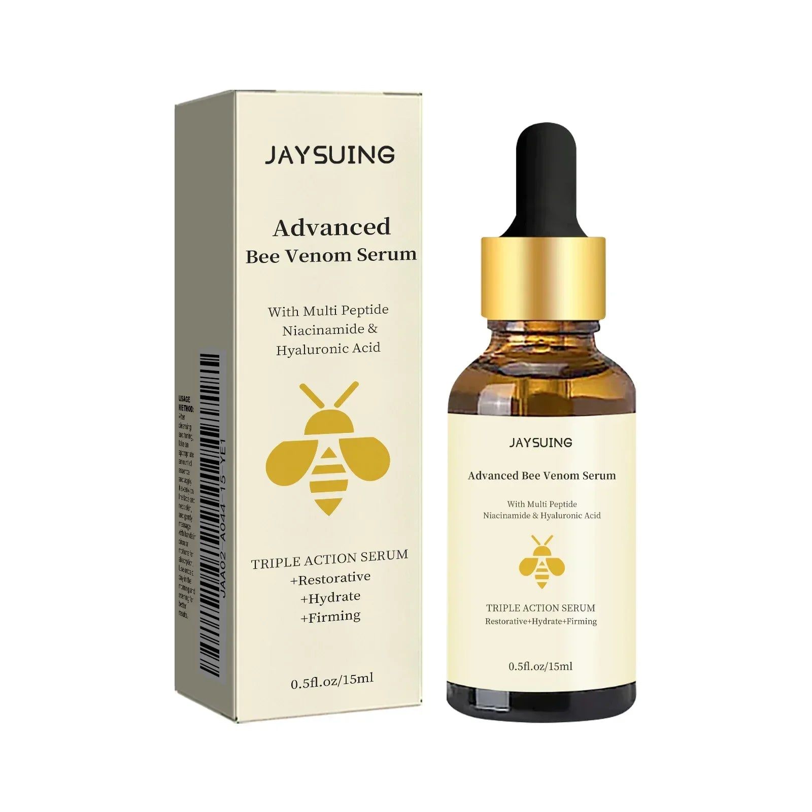 1/2/3pcs Bee Venom Facial Serum Face Essence Wrinkle Reduction Skin Tightening Natural Collagen Booster Hyaluronic Acid Essence - My Vixen Vault