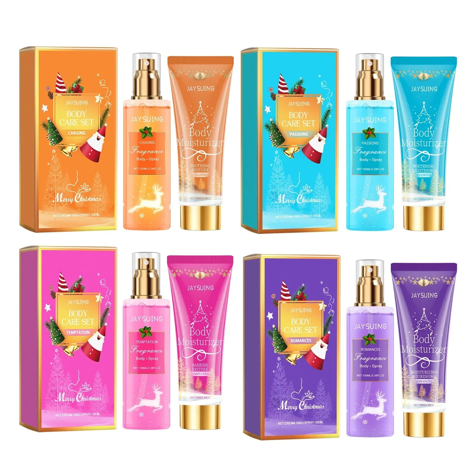 Christmas Anti-Dryness Fragrance Body Care Set Firms Skin Improves Elasticity Brightens Glow Body Mist Long-Lasting Fragrance.