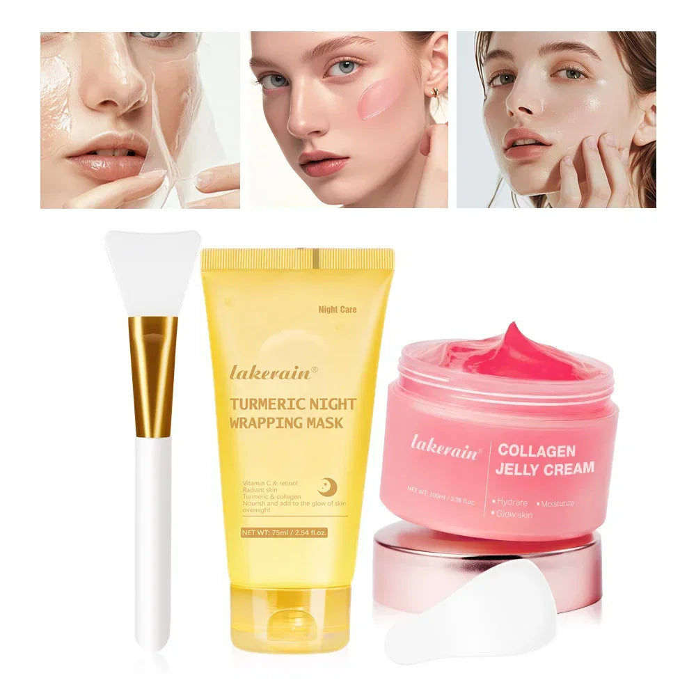 Collagen Jelly Cream Hydrolyzed Collagen Overnight Facial Mask Wrapping Peel-Off Mask Hydrating Firming Moisturizing SkinCare - My Vixen Vault