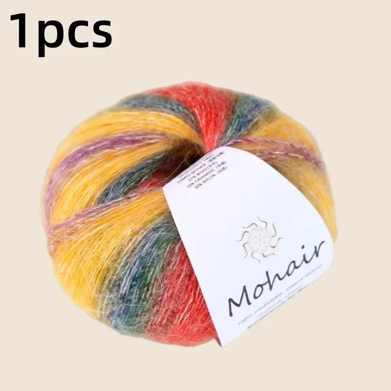 Gradient Mohair Soft Cotton Yarn DIY Crochet Hand Knitting Yarn Segment Dyed Wool Yarn For Baby Sweater Hat Scarf - My Vixen Vault