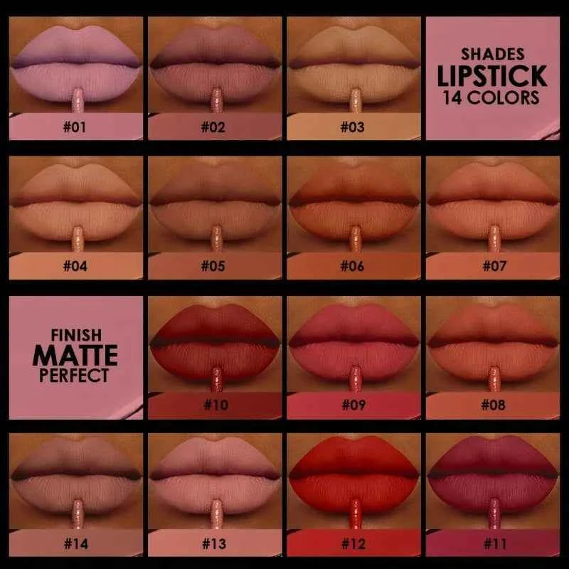 PECOLOVERS Matte Lip Gloss - Waterproof, Long-Lasting Red & Black Shades for All Skin Types - Perfect for Halloween Makeup