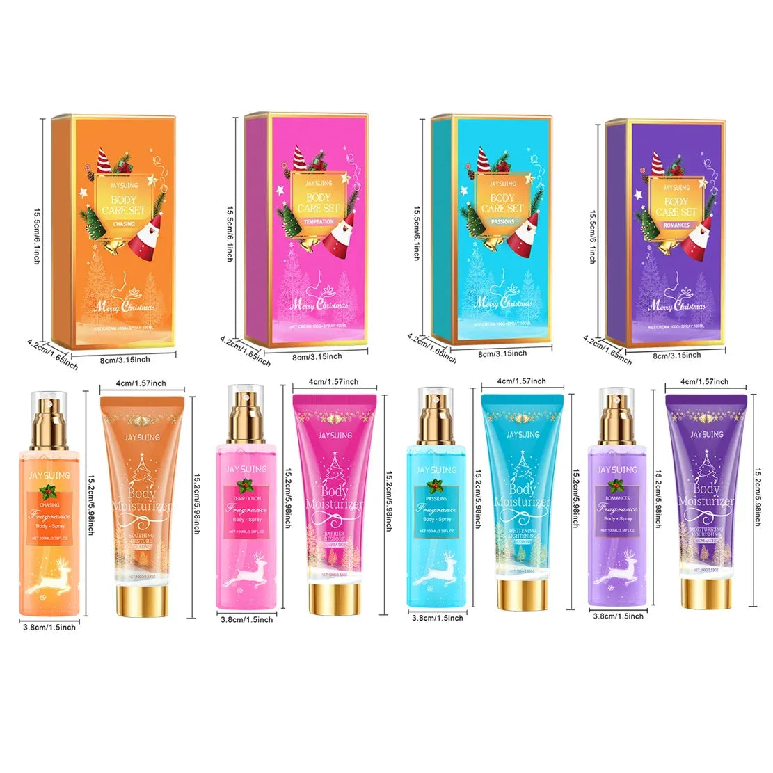 Holiday Christmas Body Care Kit - Fragrance Mist, Moisturizing Body Lotion, Long-Lasting Fragrance for Parties.