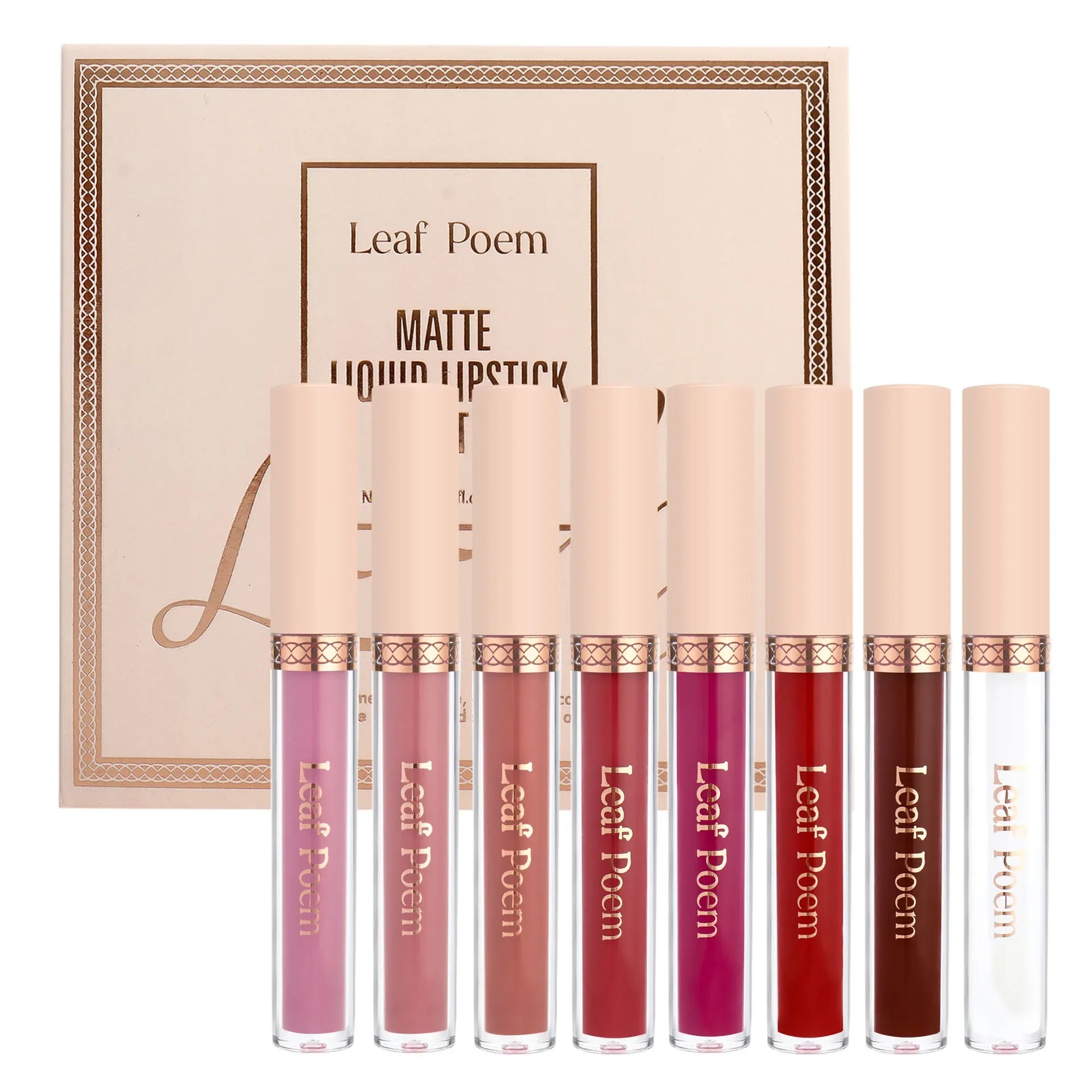 8 pcs matte liquid lipstick, lip glaze - waterproof, non-stick, long-lasting lip gloss, brown, pink, purple and red tones, suitable for Valentine's Day, daily, parties, travel - My Vixen Vault