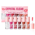 MAGIC CASA 6-Piece Set Water-Gloss Jelly Lip Oil - Plumping, Hydrating, Makeup Base, Long-Lasting Moisture - Beauty Collection Studio