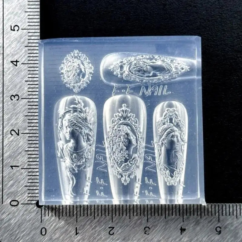 Silicone Molds For Nails European Style Avatar Photo Frame 3D Mold DIY Bow Design Manicure Template Nail Art Decoration Tool - Beauty Collection Studio