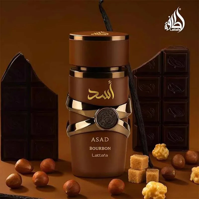 Lattafa Asad Bourbon Eau De Parfum Spray Pheromone fragrance Arabian women's perfume Pheromone cologne for man Birthday present.