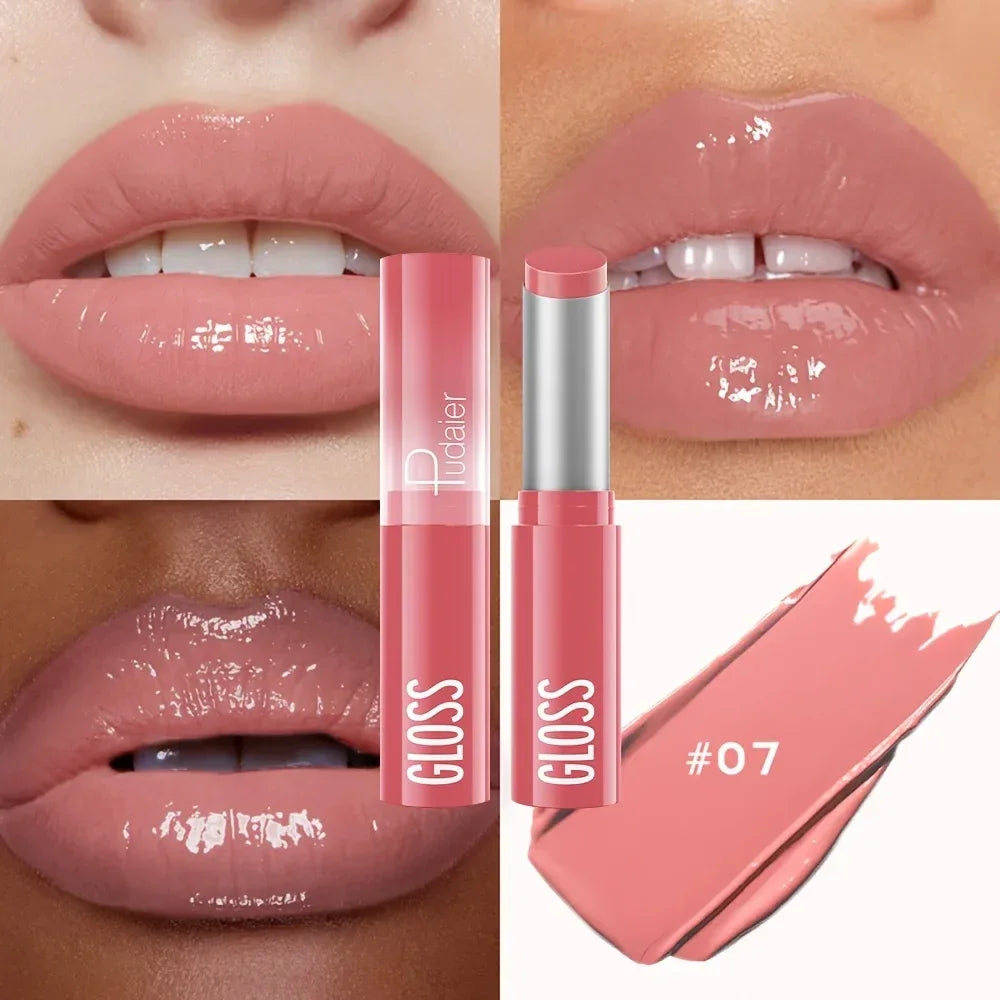 Waterproof Lipstick with Glass Mirror and Plumping Effect Non-Stick Nude Shades,Matte Lip Gloss For Plumper Looking Lips - My Vixen Vault